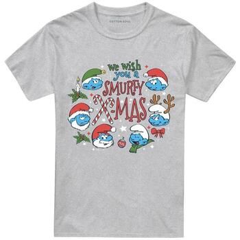 The Smurfs Camiseta We Wish You A Smurfy Christmas para mujer