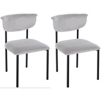 juego de 2 sillas de comedor gambell terciopelo gris 53x52x78 cm clp