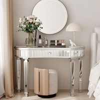 mesa consola - mueble para salon y entrada - mdf y vidrio - gris y plata 120x38x78cm