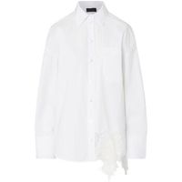 liu jo camisa camisa en popelina con encaje para mujer