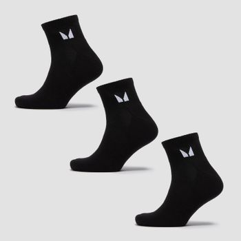 MP Unisex Ankle Socks (3 Pack) - Black - UK 12-14