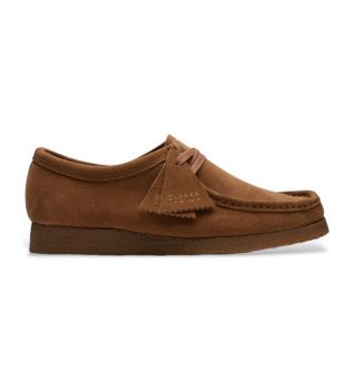 Clarks para hombre. 26155518 Zapatos de piel Wallabee marrón (42.5), Plano, Ante, Cordones, Casual