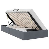 cama con almacenamiento gris oscuro 100 x 203 cm terciopelo vidaxl