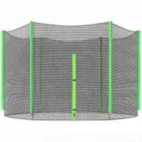 sportnow red de seguridad para cama elastica o305 cm para exterior de 6 postes con anti-uv y puerta con cremallera verde y negro