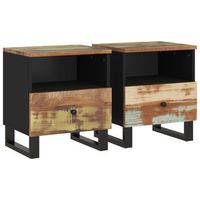 mesitas de noche 2 uds madera maciza reciclada y contrachapada vidaxl