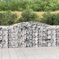 cestas de gaviones 2 piezas  gavion para piedras  gavion decorativo forma de arco hierro 400x50x100120 cm cfw370100