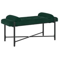 banco con botones y cojines verde oscuro 110 x 40 x 46 cm vidaxl