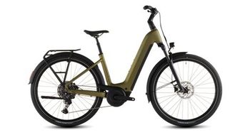 Cube touring hybrid pro 800 easy entry bicicleta trekking electrica shimano cues 11s 800 wh 700 mm oro verde lima 2026