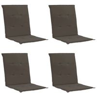 juego de 4 cojines para sillas de jardin 100 poliester impermeable antracita 100x50x3 cm dec021677