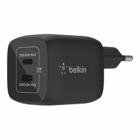 cargador usb-c belkin 45w wch011vfbk 2xusb-c gan boost charge pro negro