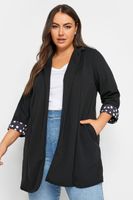 blazer negro largo detalle lunares mujer curvy y tallas grandes yours