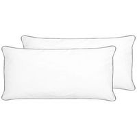 conjunto de 2 almohadas de algodon japara blanco 40 x 80 cm poliester pelister