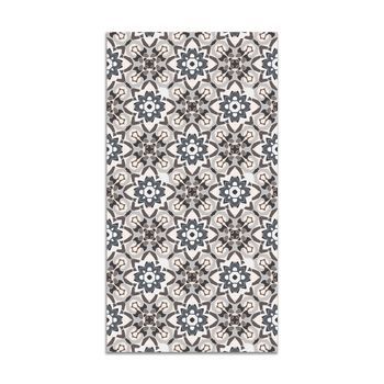 Panorama Alfombra Vinílica Azulejo Oriental Floreada Gris 200x200 Cm