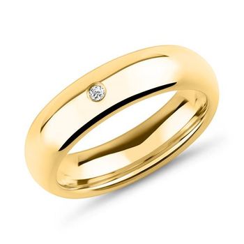 Anillo de mujer de acero inoxidable chapado en oro 5 mm de ancho