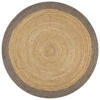 alfombra hecha a mano de yute con borde gris 120 cm vidaxl