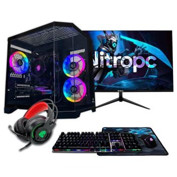 PC Sobremesa Nitropc Pack Avanzado Intel Core i5-14400F 16GB RTX 5060 1TB SSD Windows 11 Monitor 24