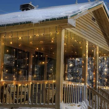 Wellhome Cortina De Luces Con 400 Led Blancos Cálidos - 300x100 Cm
