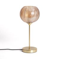 ledkia lampara de mesa metal y cristal klimt diseno esferico con sutiles relieves