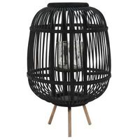 portavelas de pie bambu negro vidaxl