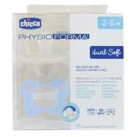chupete chicco physioforma dual soft azulgris 2-6m 2 ud