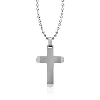 Cadena con colgante en forma de cruz de acero inoxidable