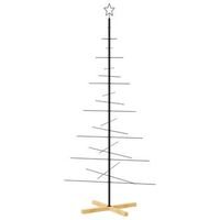 arbol de navidad metal negro con base de madera 180 cm vidaxl