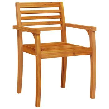 Sillas De Jardín 2 Uds | Silla De Exterior | Sillón Madera Maciza De Acacia 59x55x85 Cm