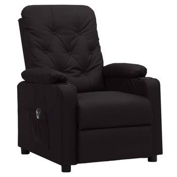 Sillón Reclinable Eléctrico De Cuero Sintético Negro Cfw965215