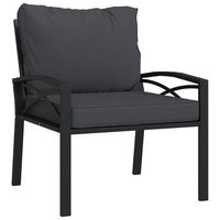 silla de jardin  silla de exterior  sillon acero con cojines gris 68x76x79 cm