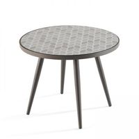 mesa de centro redonda con motivo de ceramica tivoli - oviala