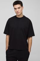 hombre camiseta oversize recta con cuello extendido negro