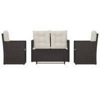 muebles de jardin con cojines 4 piezas  mobiliario de jardin ratan sintetico negro