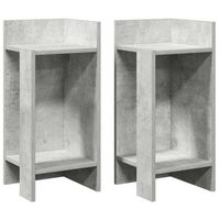 pack 2 uds mesas auxiliaresrmesa de centrormesita de centro con estante gris hormigon 255x27x60 cm