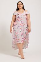 yours london vestido bardot rosa palido de flores mujer curvy y tallas grandes yours london