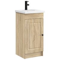 vanidad de bano con lavabo roble sonoma 42 x 40 x 845 cm vidaxl