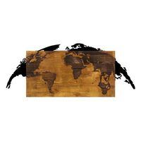 decoracion pared de madera mapamundi nogal negro 83x35 cm
