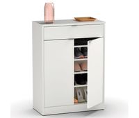 briebe domus zapatero entrada recibidor mueble auxiliar estrecho zapatos 2 puertas 1 cajon 101x75x36 cm  blanco