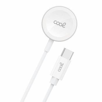 Cable cargador magnético COOL Tipo-C para Apple Watch Series 1-10 SE Ultra 2.5W Blanco
