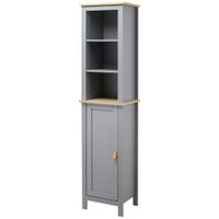 armario alto de bano 39x30x168 cm gris