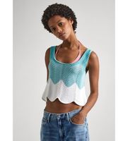 pepe jeans para mujer pl702151 top galea azul s casual algodon sin mangas  tirantes
