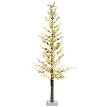 Árbol De Navidad Artificial Con Led 245 Cm Exterior E Interior Moderno Blanco Grenivik