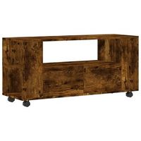 mueble tv  mueble de salon  armario tv madera de ingenieria roble ahumado 102x345x43cm