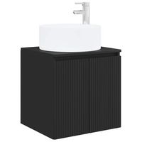 vanidad de lavabo montada en la pared negro vidaxl