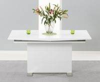 modena 150cm white high gloss extending dining table