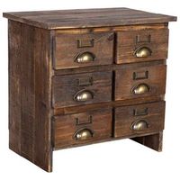 mesita de 6 cajones de madera 485x31x46h cm