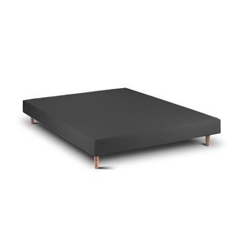 Base De Cama De Madera 15 Negro  Cónica 200 X 90 Cm