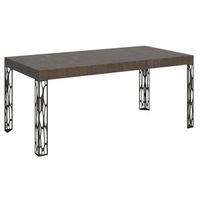 mesa extensible kiza con patas de acero antracita-color marron-ancho extensible