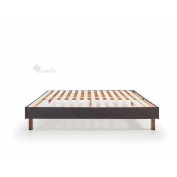 Base Tapizada Gris Con Patas | Medidas 90 X 200 | Base Francesa Descansin | Lujo A Tu Alcance