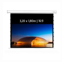 kimex pantalla de proyeccion electrica tensionada 320x180m formato 169 wi-fi blanca