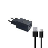 ksix 10 w cargador de red usb-a  cable usb-a a micro-usb 1 m negro